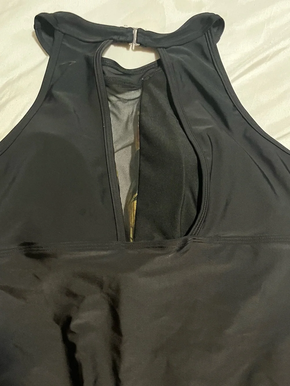 SHEIN Black One-Piece Swimsuit with Sunflower Print Panel-brand new